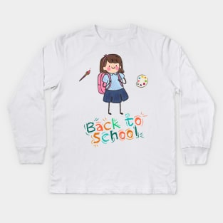 Welcome Back to School T Shirt - Tee for Teachers & Students Kids Long Sleeve T-Shirt